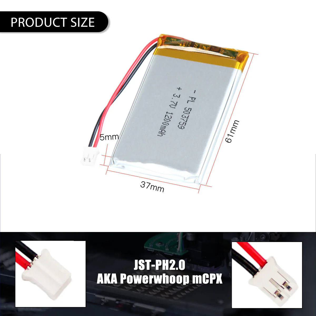 3.7V 503759 1200mAh Rechargeable Lithium Polymer Battery - Image 6