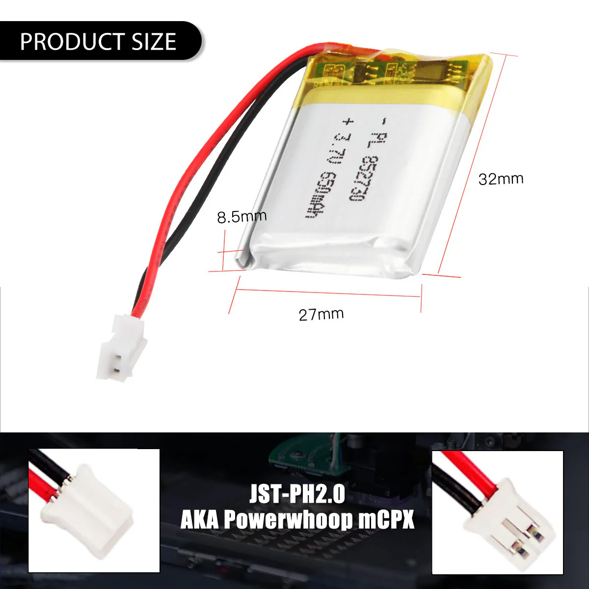 3.7V 650mAh 852730 Rechargeable Lithium Polymer Battery - Image 5