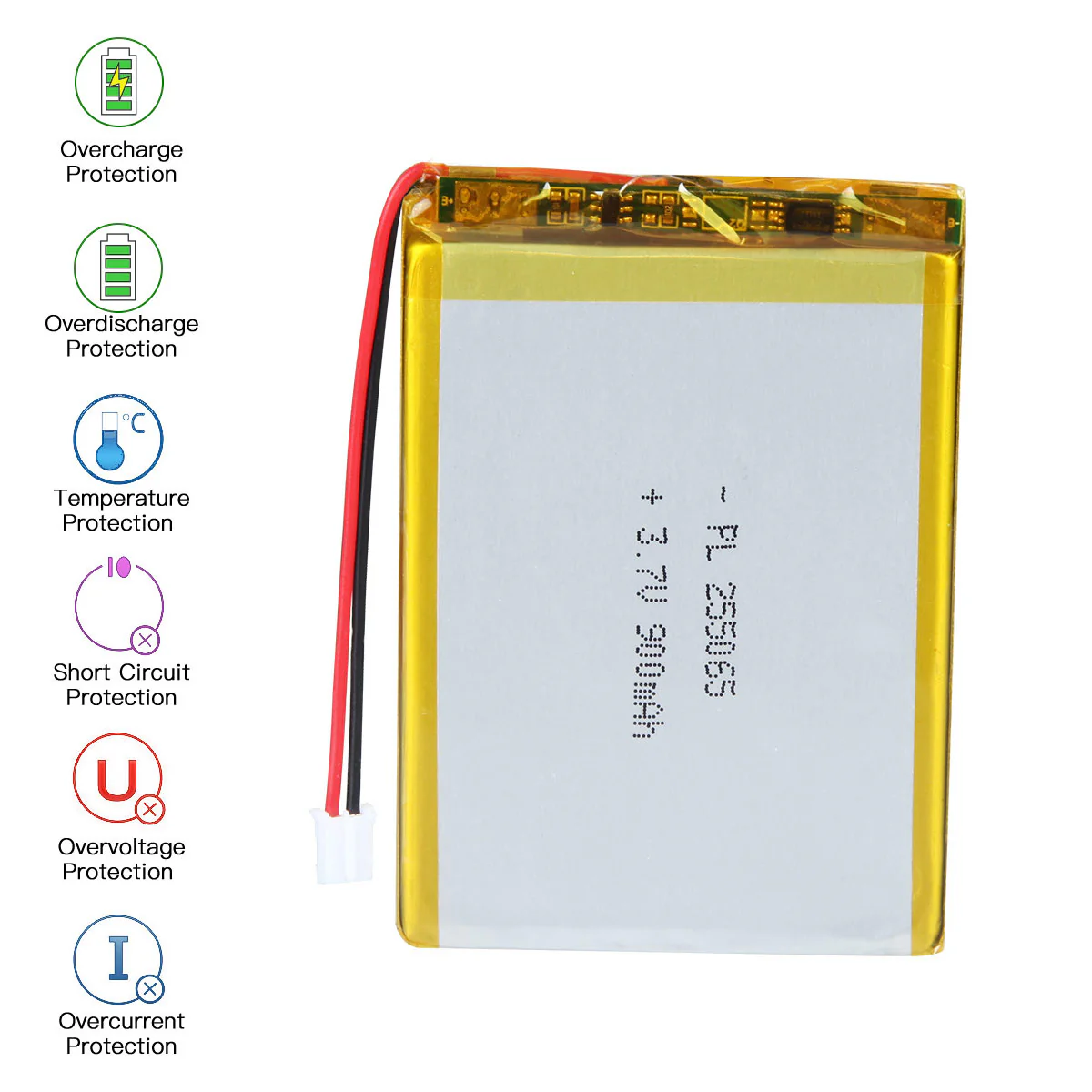 3.7V 900mAh 255065 Rechargeable Lithium Polymer Battery - Image 4