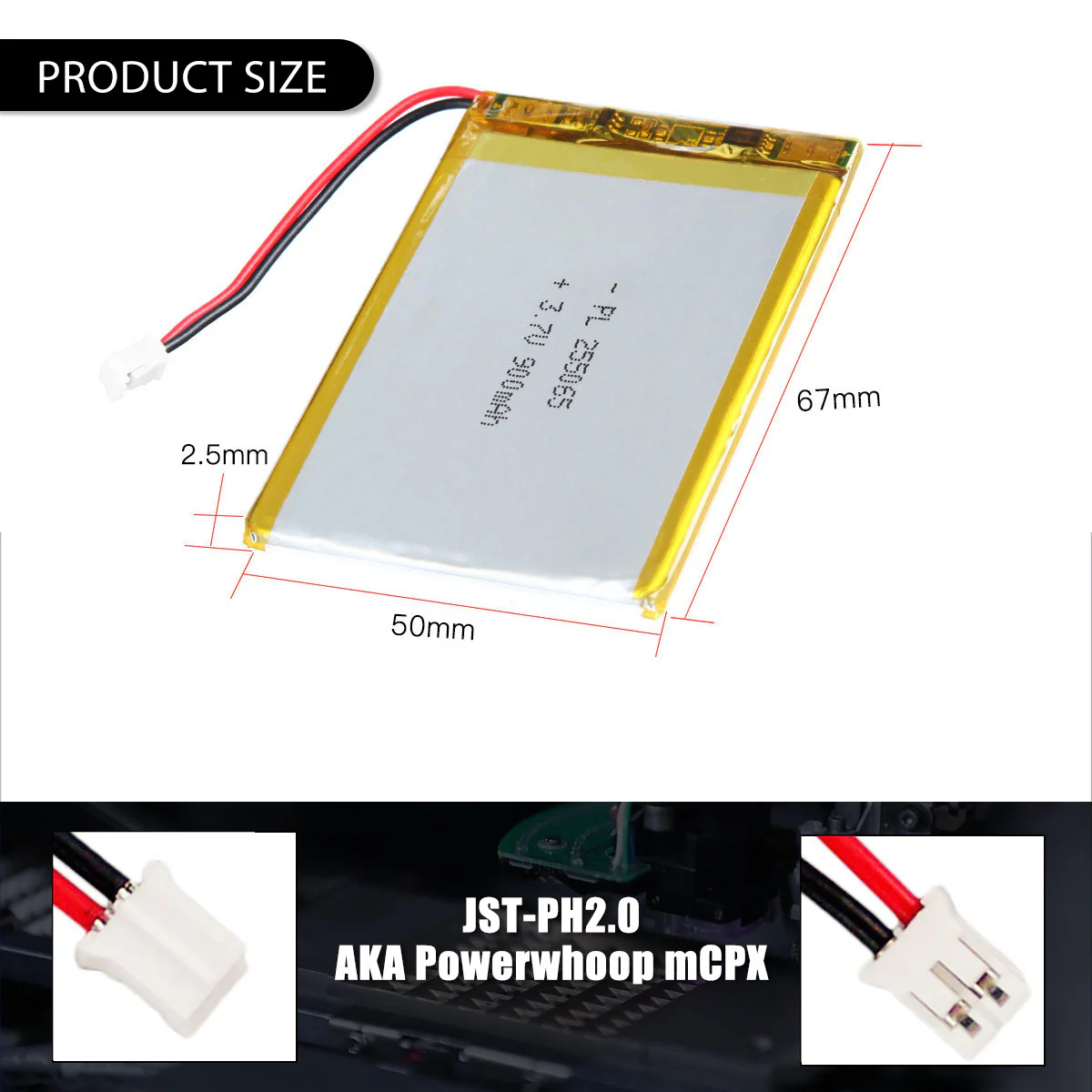 3.7V 900mAh 255065 Rechargeable Lithium Polymer Battery - Image 5